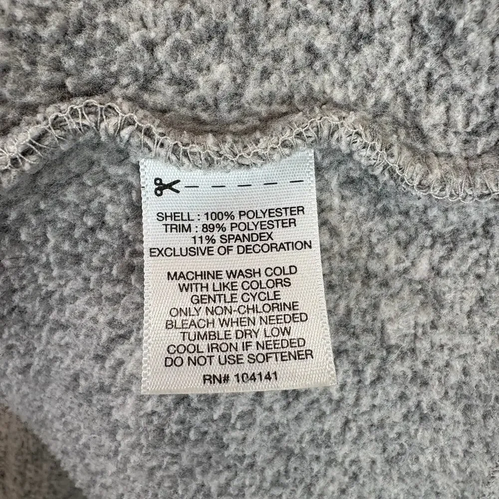 KOPPEN  Size M Mens 1/4 Zip Mock Pullover Sweater Fleece Long Sleeve Gray - Picture 6 of 7